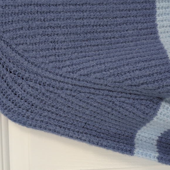 Caslon Cardigan Sweater Chunky Barn Style  Blue Stripe Medium Trending - Picture 8 of 12